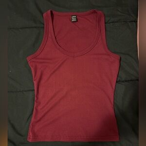 Women's Burgundy Tank Top SHEIN